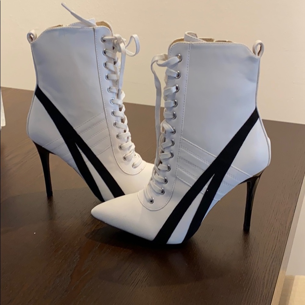 Lace up heel booties